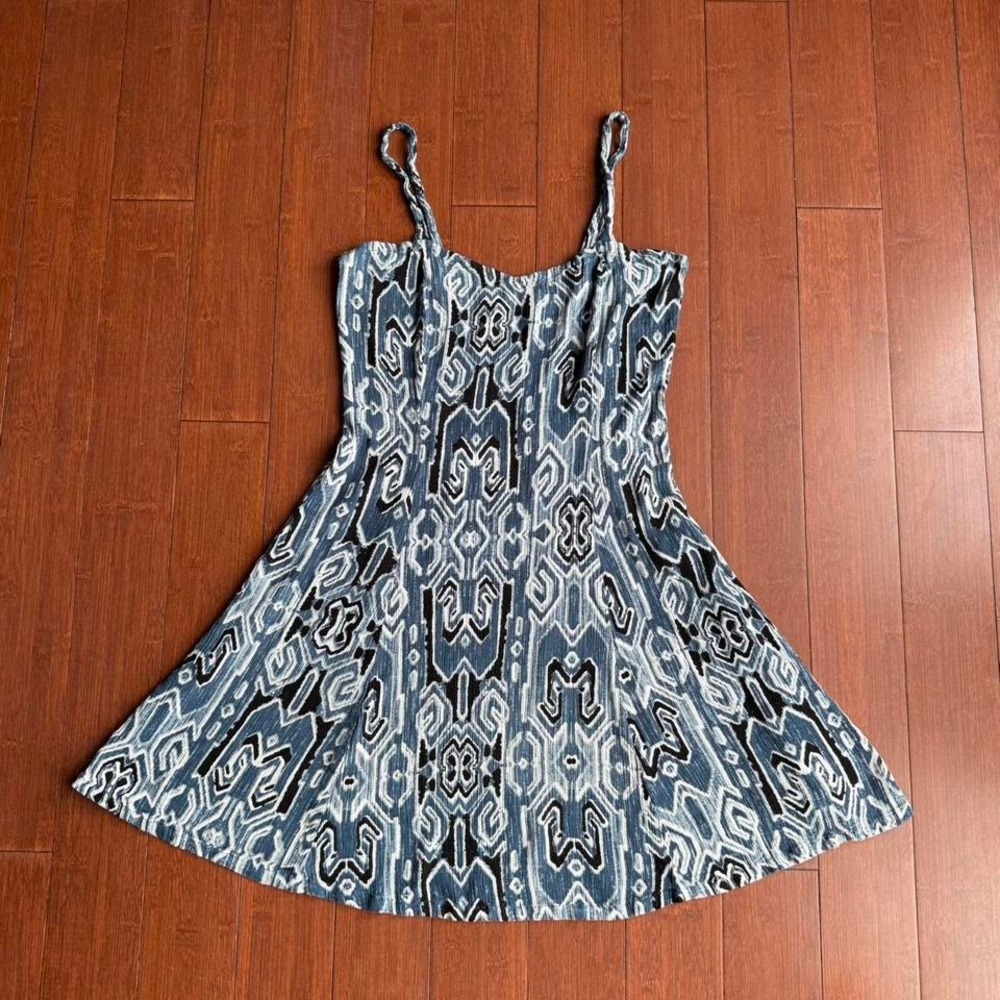 Blue Aztec Print‎ Dress